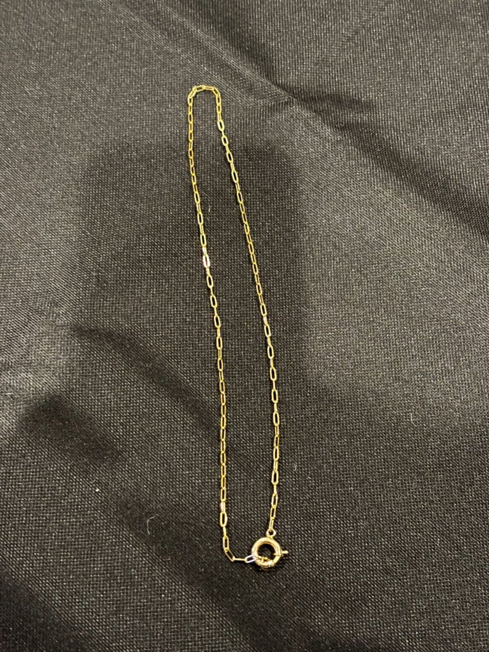 14K Solid Yellow Gold Paperclip Chain Necklace with Bolt Spring Ring Clasp 16.5" - Picture 3 of 12